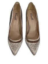 Camille La Vie Beige 4” Stilettos Sparkle Shoes High Heels Pumps Sz 10