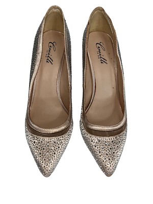 Camille La Vie Beige 4  Stilettos Sparkle Shoes High Heels Pumps Sz 10