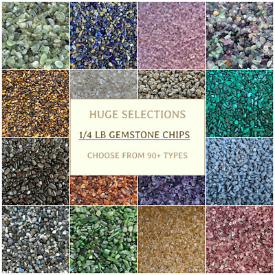 1/4 lb Gemstone Chips, Choose 90+ Types Semi Tumbled Stones, Loose Mini Chips