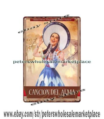 1938 Mexico movie Cancion del Alma metal tin sign metallic metal wall art