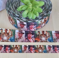 7/8  1.5" 1 YD Indiana Jones Grosgrain Ribbon Harrison Ford Movie Ribbon
