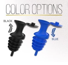 12 Blue POUR SPOUTS Flip Top Liquor Bottle Pourers - NEW Dust & Bug Free!