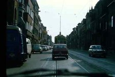 Brussels France Street Scene 35mm Slide 1970s Kodachrome Cars
