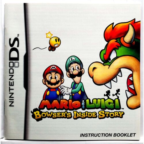 (Manual Only) Mario & Luigi: Bowser's Inside Story Nintendo DS Authentic - Afbeelding 1 van 2