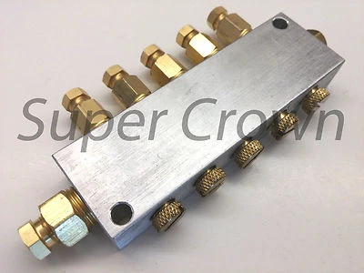 SUPER CROWN Adjustable Aluminum Lube Oil Joint Manifold Seat Bijur Grinder Showa CNC7 8 10 1
