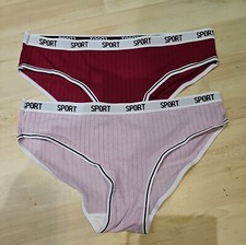 Ladies Two Pack Comfortable Low Rise Bikini Briefs Size 16