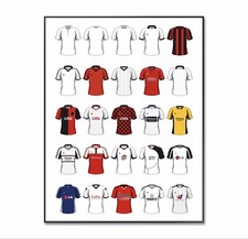 Fulham Football Shirt, Fulham Football Poster, Soccer Kit Jersey, a4 Print Gift