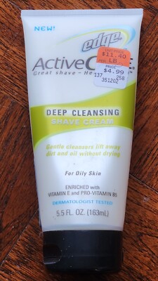 EDGE Active Care Deep Cleansing Shave Cream Enriched For Oily Skin 5.5  Oz NEW