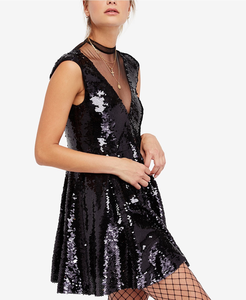 Free People Dresses | Free People Dance Til Dawn Mini Dress | Color: Black | Size: Xs | Kmkclothes's Closet