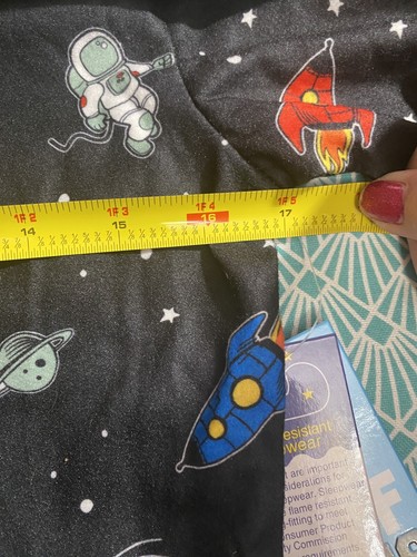Tuff Guys Kids Space Pa Pajamas Sz 8 Black Flame Resistant Space Ship Astronaut - Picture 13 of 15