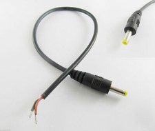 1x CCTV DC Power Plug Male Connector 4.0x1.7mm Male Socket With Cord Cable 30cm