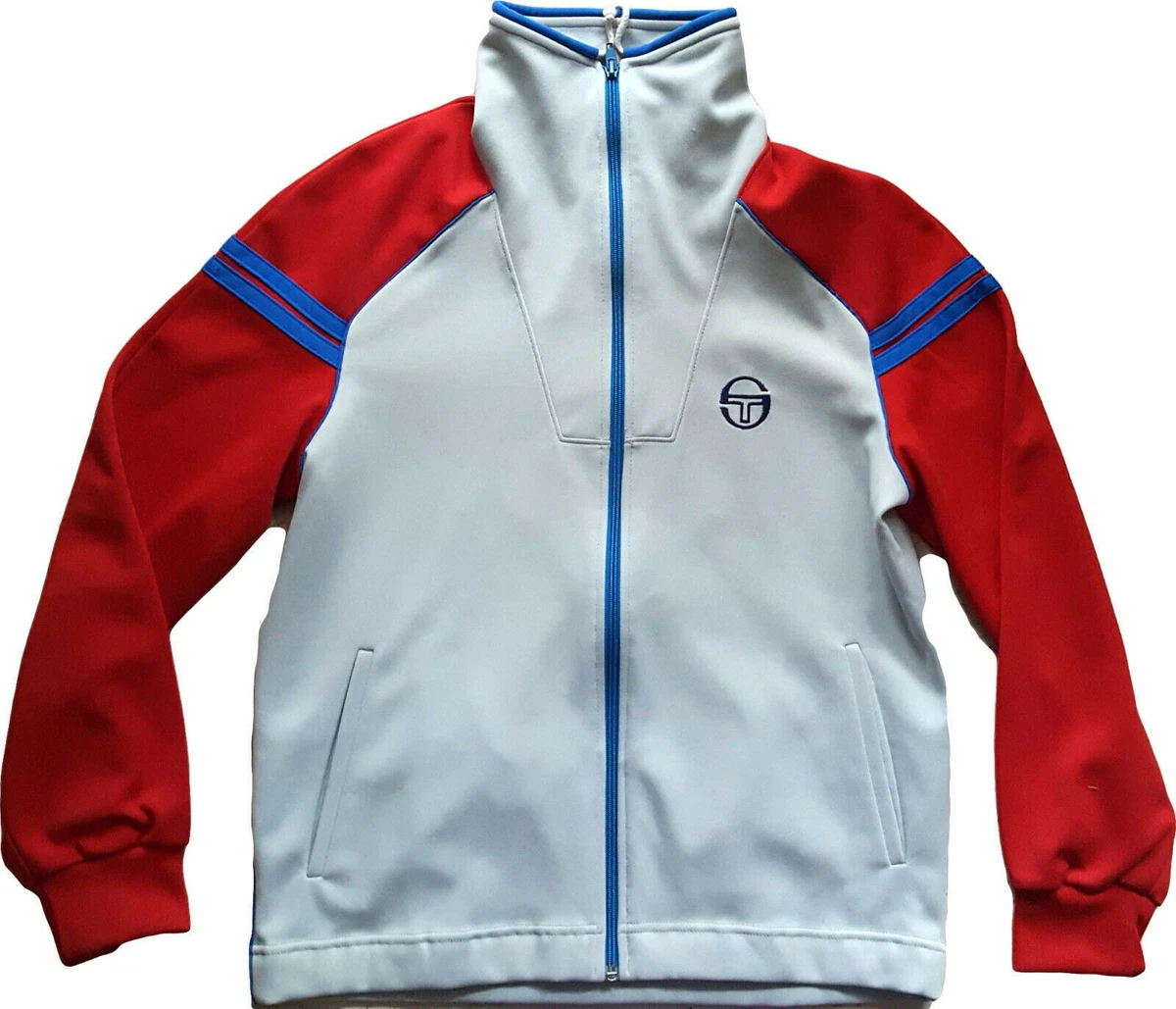 Veste De Survêtement Vintage Sergio Tacchini Années 80 - Taille M Bleu - Style Mc Enroe Tennis