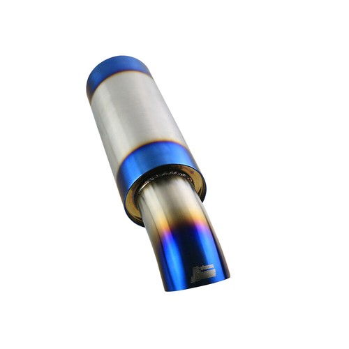 2.5'' inlet Straight Flow Racing Exhaust Muffler Tip OD 3.5'' OD Body 5'' 550mm - Picture 5 of 7