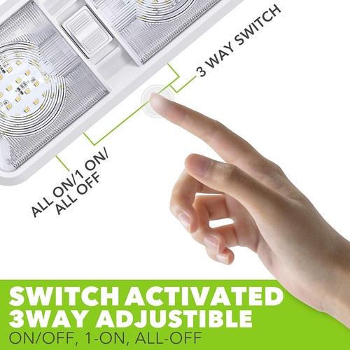 5 Pack Rv Led Ceiling Double Dome Light Fixture On/off Switch Interi - Picture 7 of 9