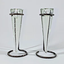 Design House Stockholm Icicle Taper Candle Holder Glass Metal Anders Fardig Vtg