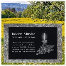 Granit Liegestein Grabplatte Grabtafel 50x40x4 cm Wunsch - Gravur Grabstein-gg51