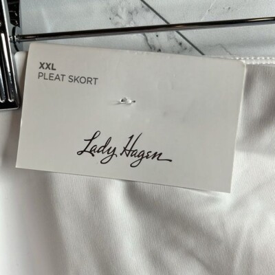 Short De Tennis Femme Lady Hagen - Taille XL - Blanc - Plissé - Poche