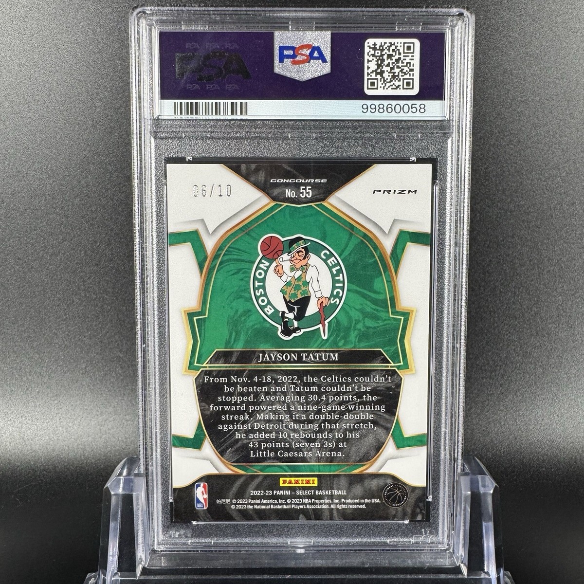 その他 panini SELECT PRIZM JAYSON TATUM PSA 9 Jayson Tatum 2022-23 Panini Select #55 True Gold Prizm /10