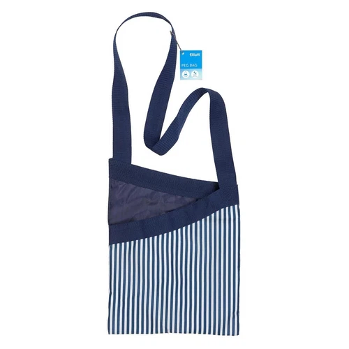 Peg Bag Over the Shoulder STRIPED Blue White 33x27cm Quality Laundry Holder