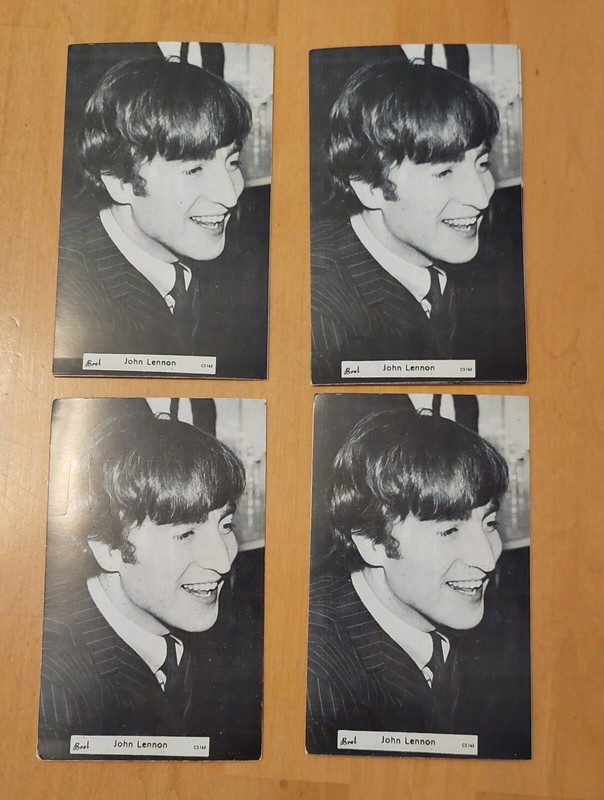 (4) 1963 JOHN LENNON UNUSED POSTCARDS - CTA CONCERT TOUR LONDON  WHOLESALE LOT