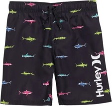 Hurley Kids Shark Print Swim Trunks Shorts Boys Size 7 NWT