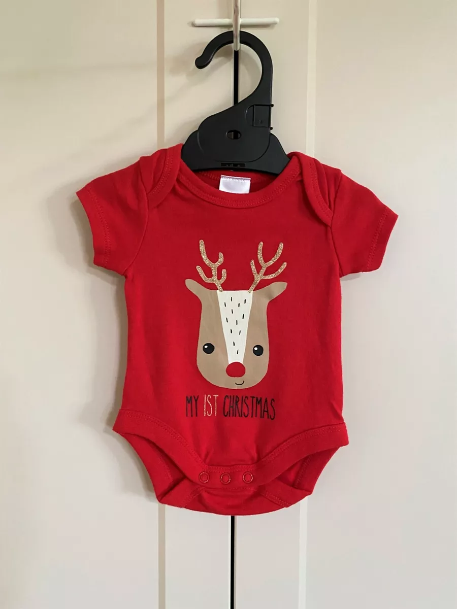 NEWBORN BABY CHRISTMAS OUTFIT SIZE 0000 MY FIRST CHRISTMAS