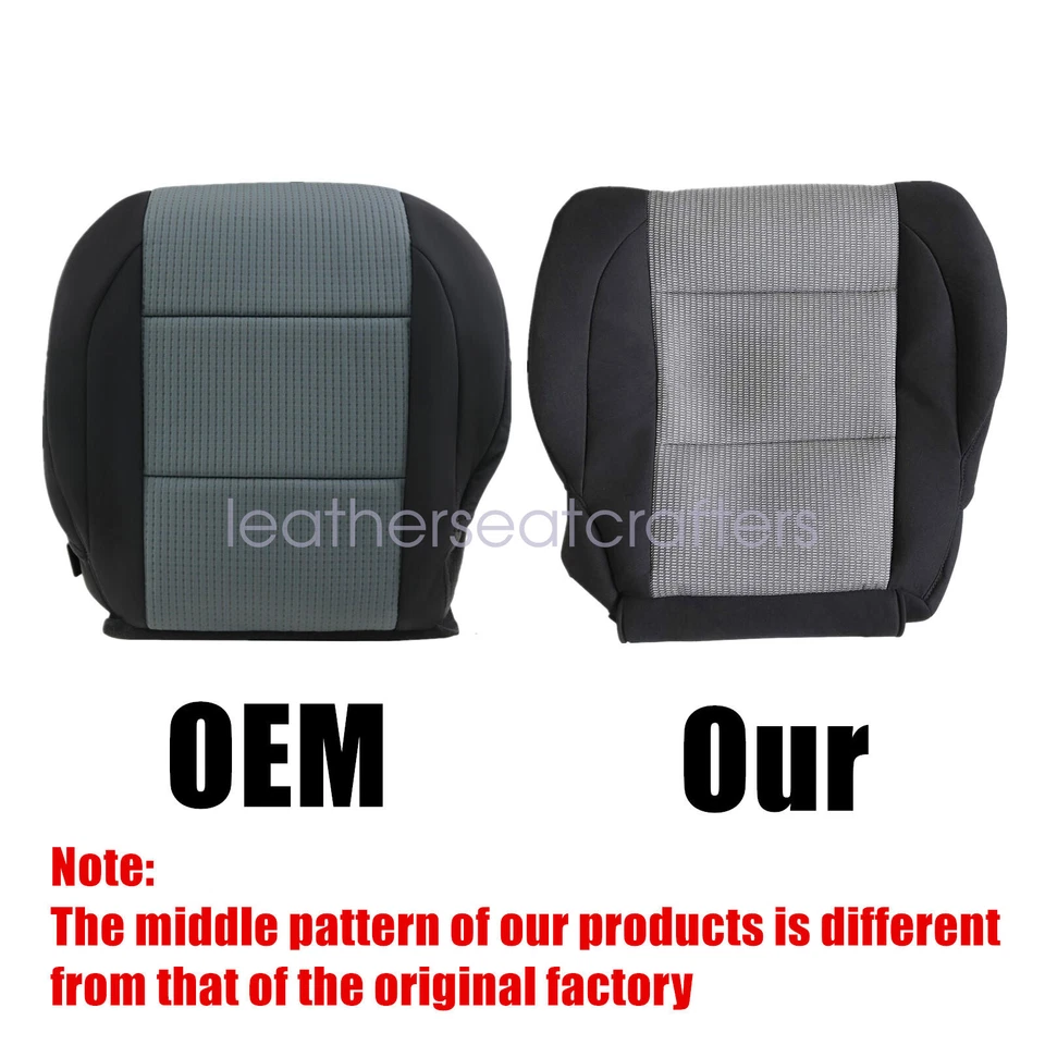 Cubierta de asiento inferior de tela negra/gris para conductor y pasajero Nissan Titan 2005-2007 Foto 2 de 4