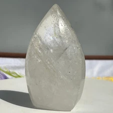 211G Natural White Crystal Obelisk Transparent Quartz Energy Column Reiki