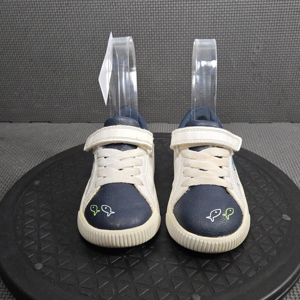 Zapatos Carter's Flagger Niño Pequeño Talla 8 Blanco Gancho y Lazo Playa Estampado Tenis Foto 2 de 4