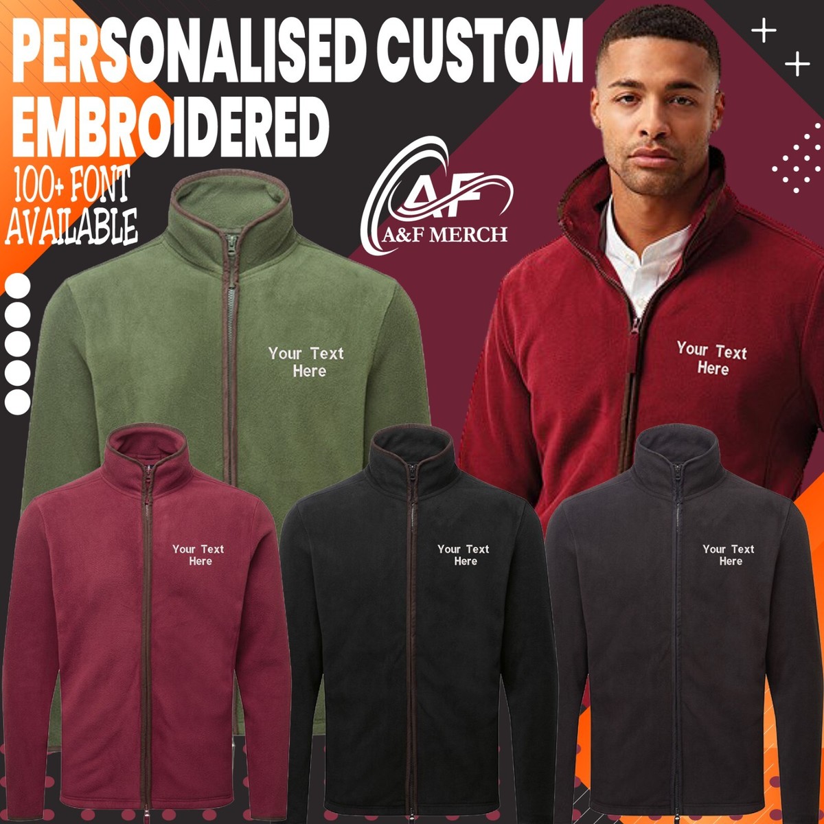 Personalised Embroidered Premier Artisan Fleece Jacket Long Sleeve