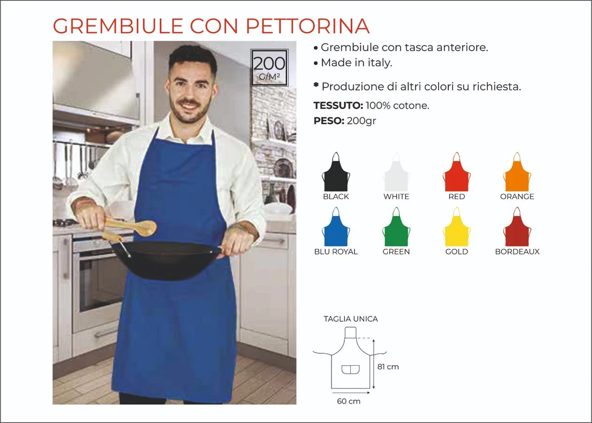Grembiule da cucina regolabile in denim con tasca, grembiule da cucina per donna e uomo, per bar, barbecue, giardino, blu | Leroy Merlin
