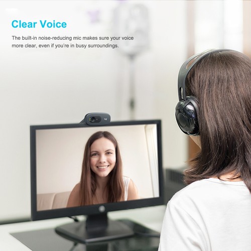 LOGITECH C270 720p Video HD Kamera internetowa Komputer Laptop PC Kamera do połączeń wideo - Zdjęcie 10 z 12