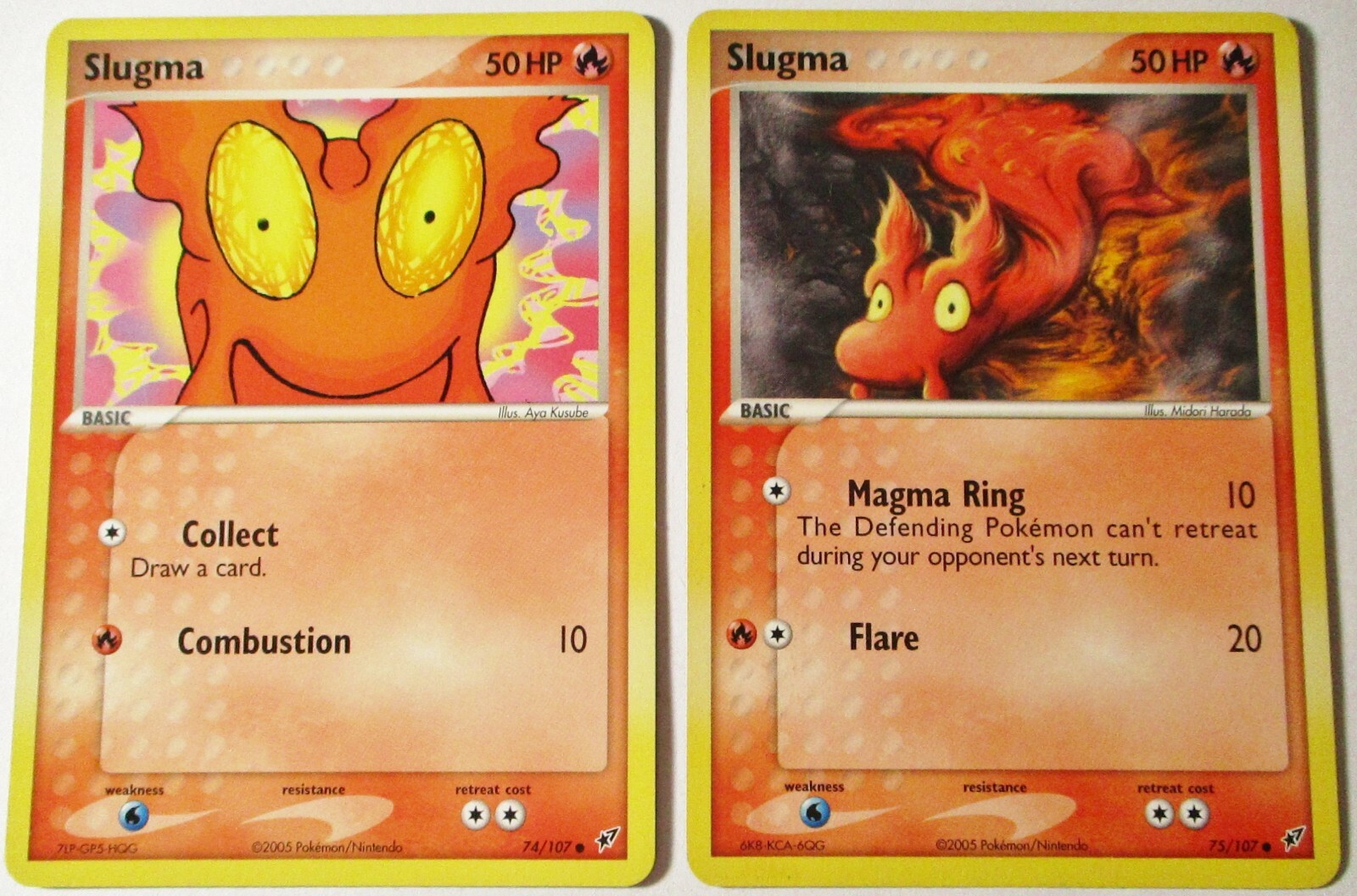 Slugma 74/107 & 75/107 EX Decoys 2 Pokemon Card x2