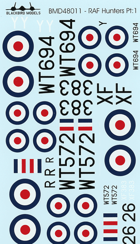 RAF Hunters Pt:1 Aufkleber im Maßstab 1/48 - Bild 1 von 2