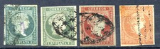 1855 ANTILLAS ESPAÑOLAS "ISABEL II, PRIMERA SERIE USADA, FILIGRANA LAZOS"