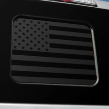 BocaDecals 2015-2023 Ford F150 F250 F350 Rear Middle Window American Flag Decal