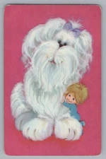 O) ONE Single Swap Playing Card Artistic Dog Canine Vintage King Of Spades