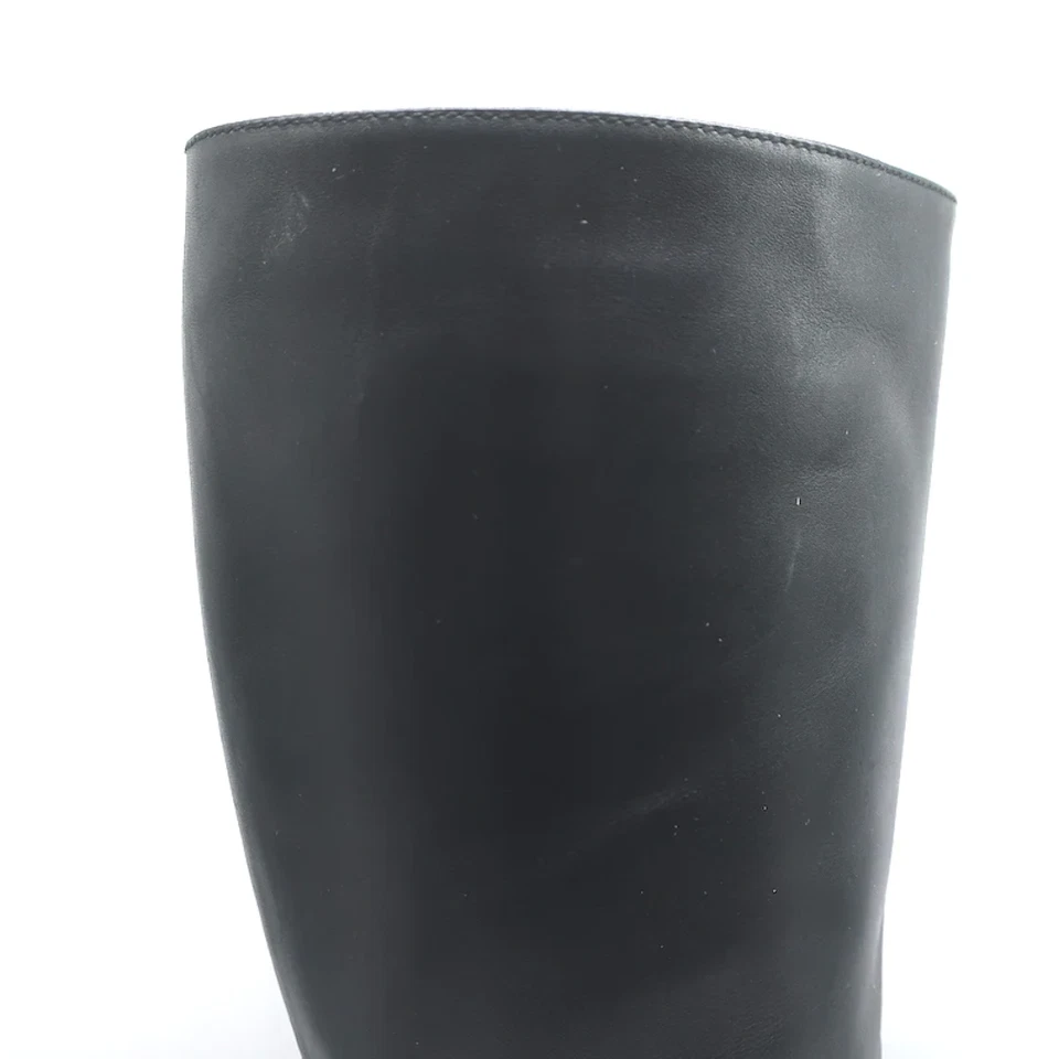 Manolo Blahnik Buckled Riding Boots Black Leather Size 38.5 - Image 4 of 4