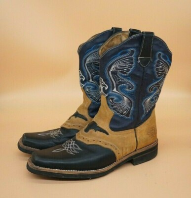 California De Mabi Square Toe Cowboy Rodeo Western Boots Size US