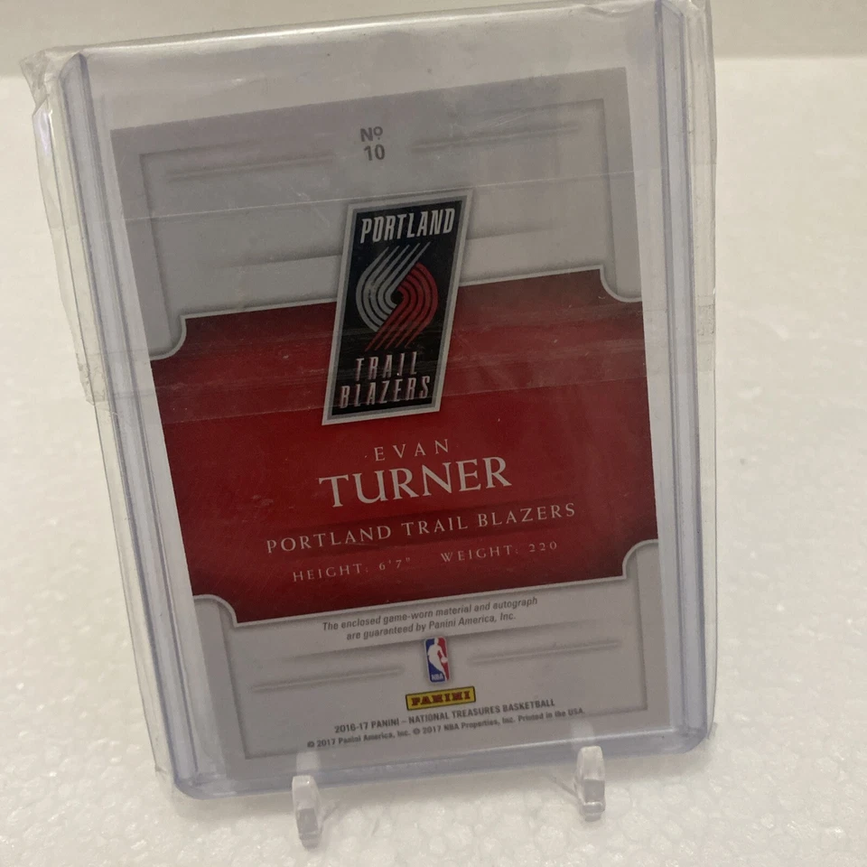 2016-17 Panini National Treasures Game Gear Dual Auto 16/49 Evan Turner #10 - Image 2 of 2