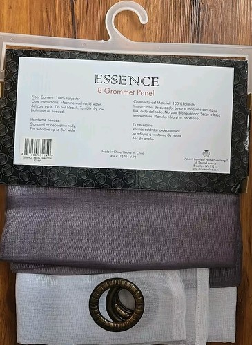 ESSENCE ~ 8 Grommet ~ 52" x 63" ~ CHARCOAL ~ Semi-Sheer Curtain Panel - Bild 6 von 8