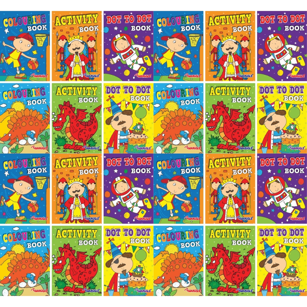 24 x A6 MINI activity BOOKS for Boys Party Bags Fillers Birthday return gifts