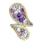 925 Sterling Silver Ring Round Amethyst Sapphire Tanzanite Gemstone Size 8.5