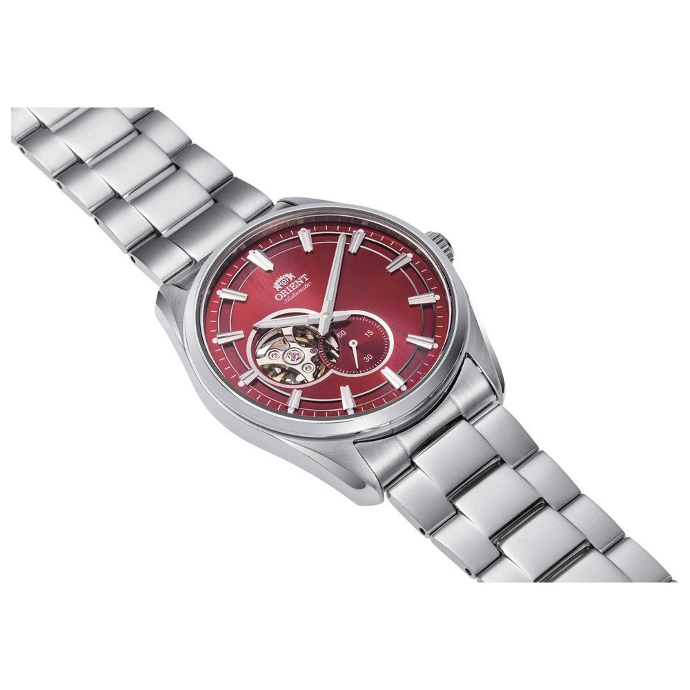 Orient Men's Contemporary Open‑Heart Red Dial Automatic 40mm Watch