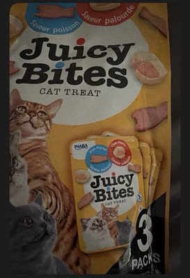 INABA Juicy Bites Soft Snack Cat Treat 2 Flavors Fish & Clam, Adult, 3pk