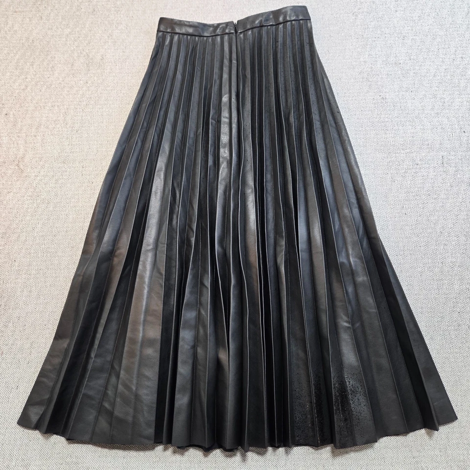 Maxi Falda Zara Imitación Cuero Tiro Medio Mujer Negra Talla XS Cremallera Lateral Exterior Foto 2 de 4