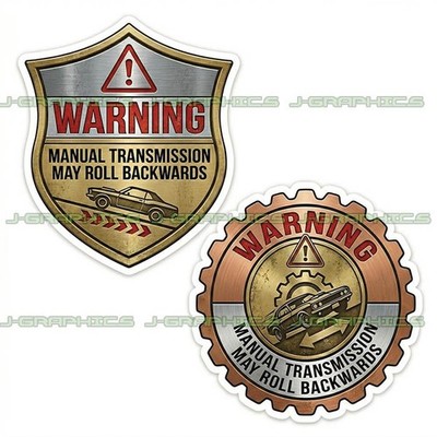 Warning Manual Transmission Bumper Sticker Decal Stick Shift 2 Pack E