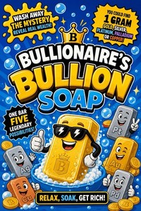 Bullionaire’s Bullion Soap Mystery Bar | 1 Gram Gold, Silver, Platinum & More
