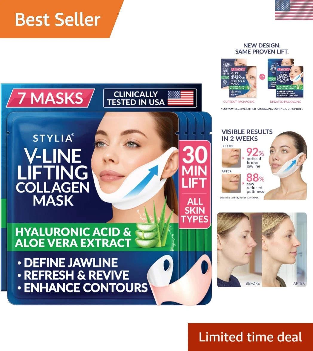 V Line Lifting Collagen Mask: Lift, Firm & Contour with Hyaluronic Acid & Alo...