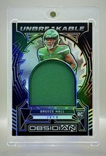 Breece Hall 2022 Obsidian UNBREAKABLE Rookie Relic #20/125 “Jersey Number Match”